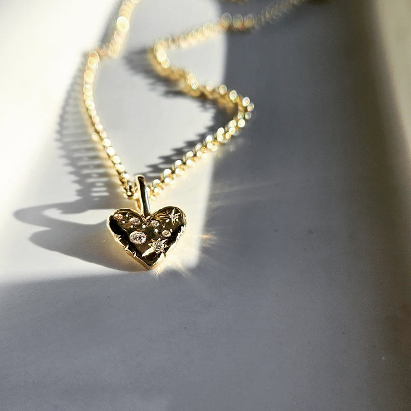 Starlight Perfectly Imperfect Heart Necklace- Gold