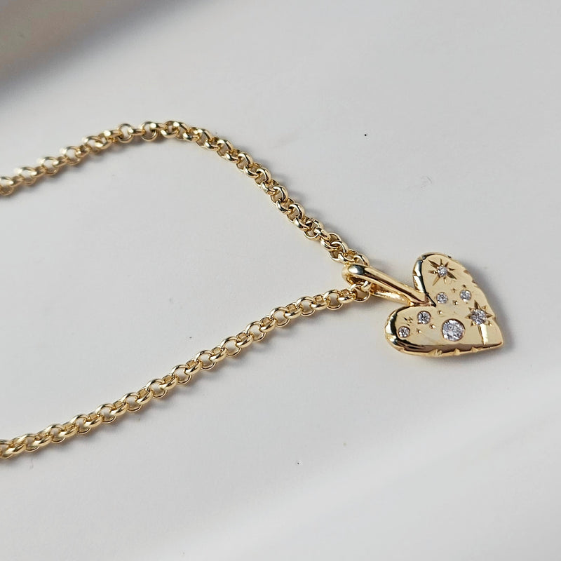 Starlight Perfectly Imperfect Heart Necklace- Gold