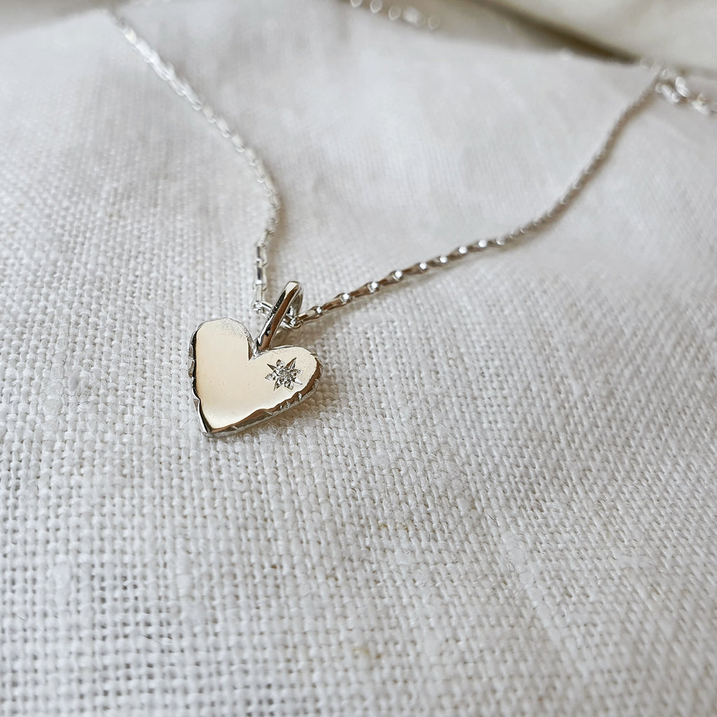 Starlight Perfectly Imperfect Heart Necklace- Sterling Silver