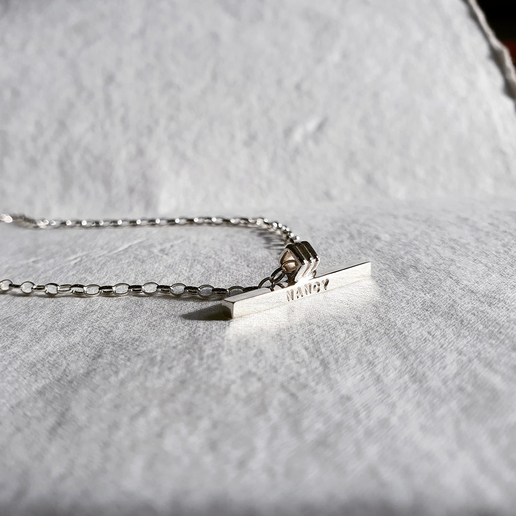 T Bar Necklace- Sterling Silver