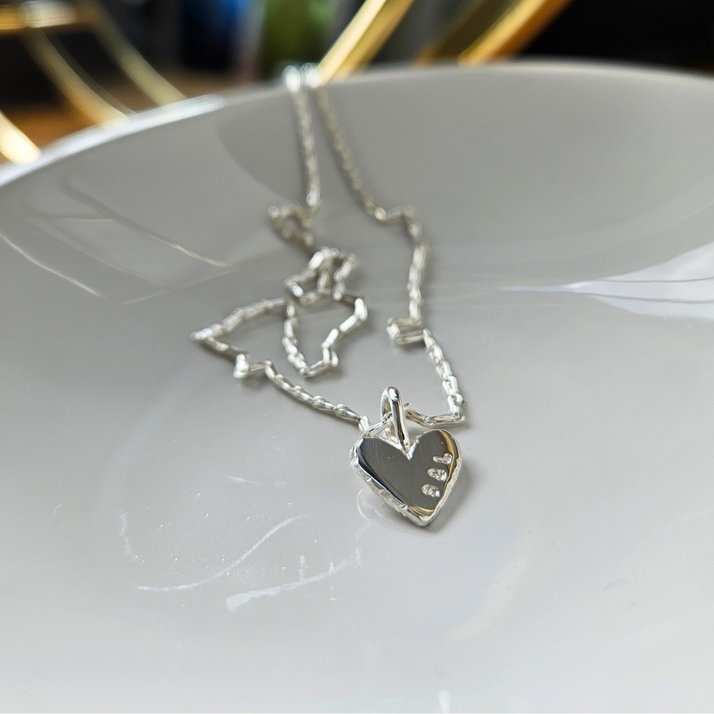 Perfectly Imperfect Heart Necklace- Sterling Silver