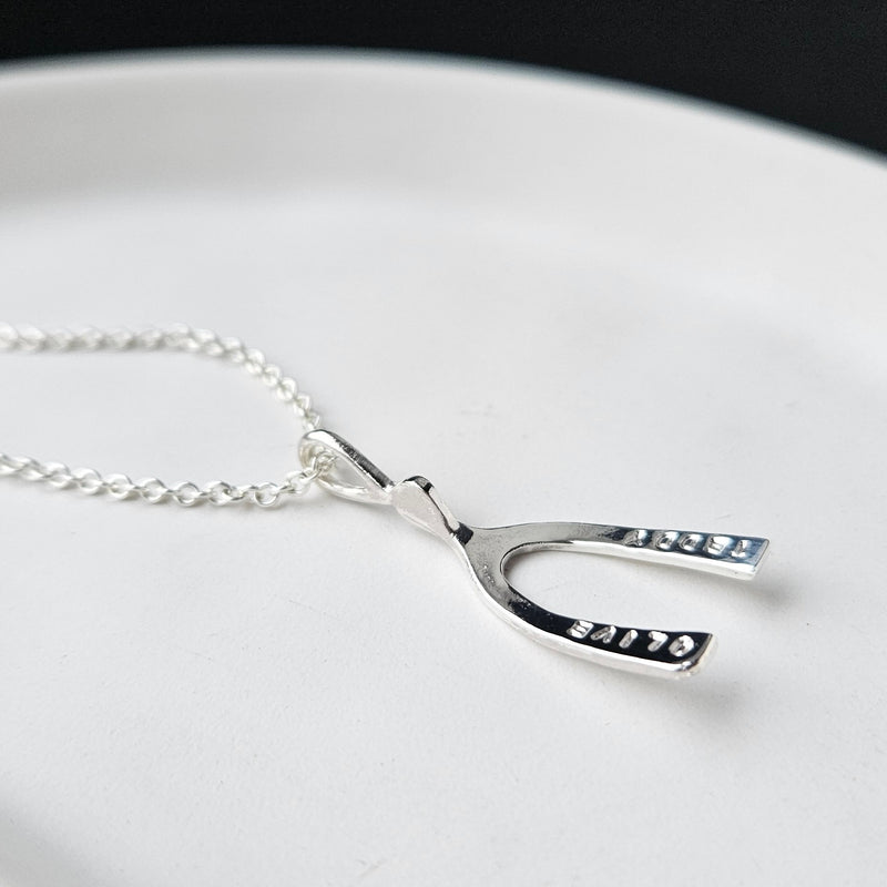 Wishbone Necklace- Sterling Silver