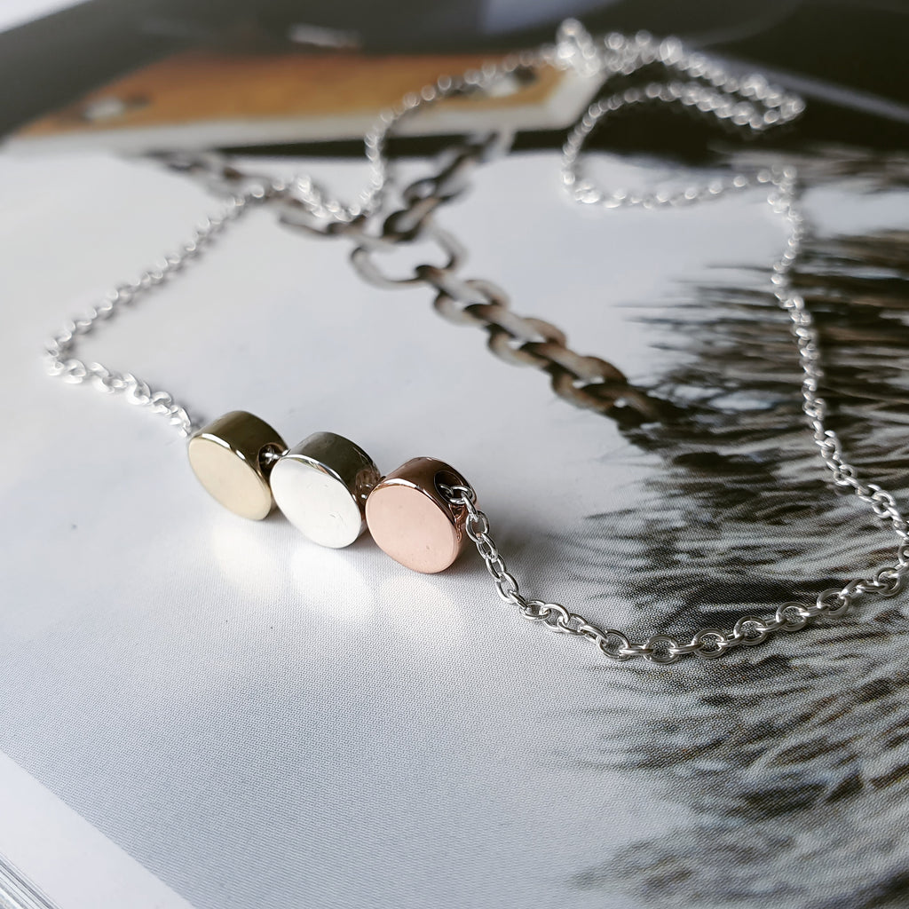 The Vela Necklace - Mixed Metal Trio Of Dots