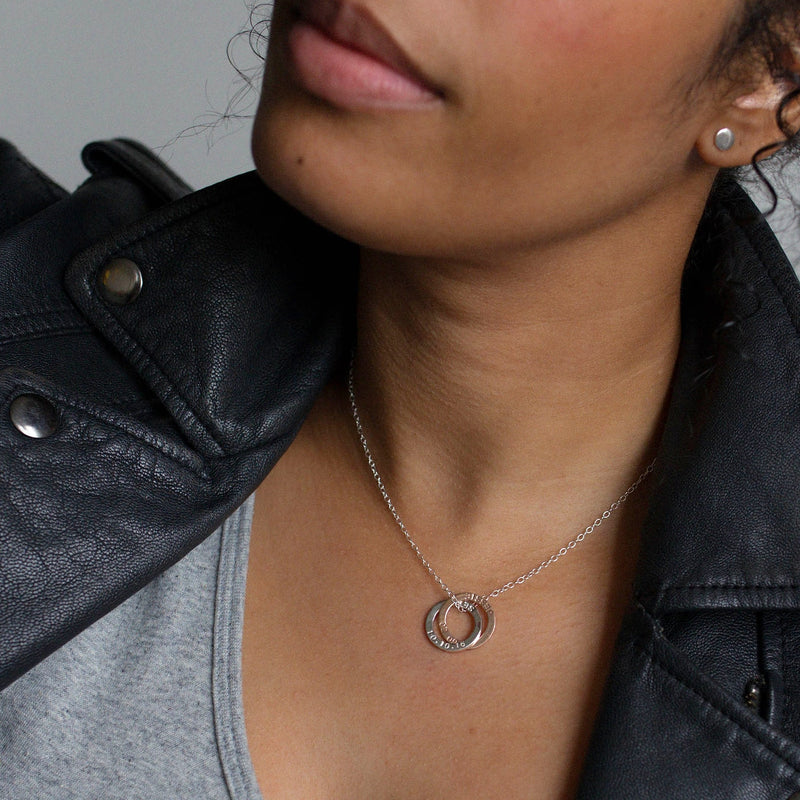 The Sarin Necklace- Mixed Metal Interlocked halos