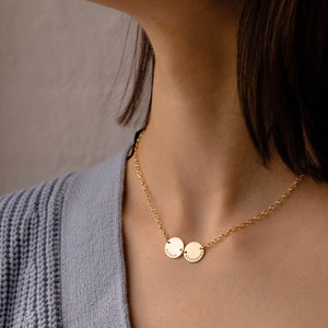 The Sirius Necklace- (Large) Solid Gold 2 discs