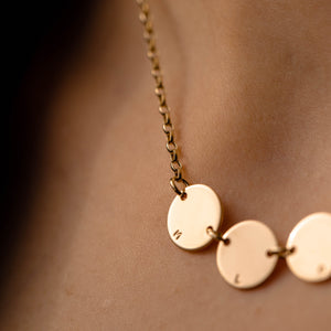The Sirius Necklace (Small)- Solid Gold 3 discs