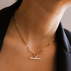 Paperclip Necklace with Tbar