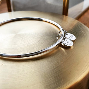 Miram Bangle - Sterling Silver With Small Sun Discs