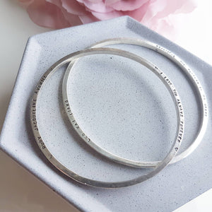Spica Bangle - Personalised Sterling Silver With Secret Message