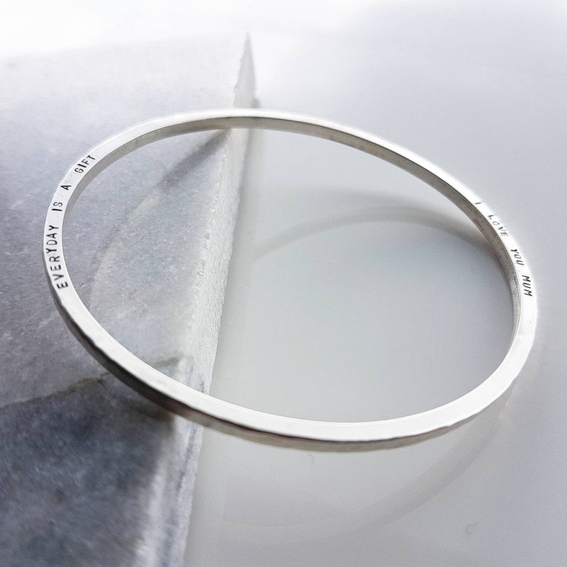 Spica Bangle - Personalised Sterling Silver With Secret Message
